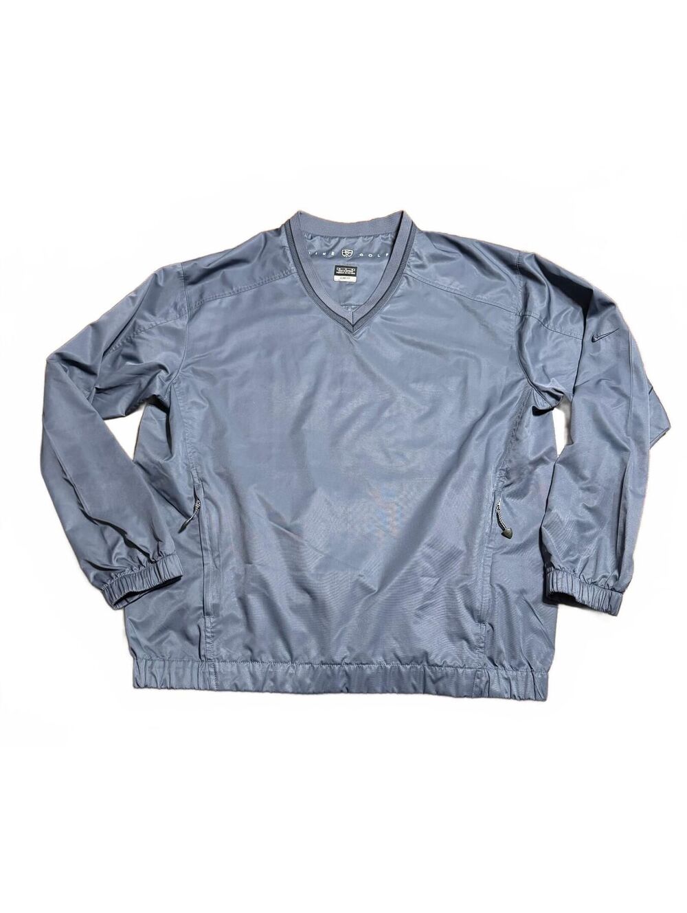 Nike Golf Mens Clima-FIT V Neck Pullover Windbreaker Jacket M Blue Windshirt